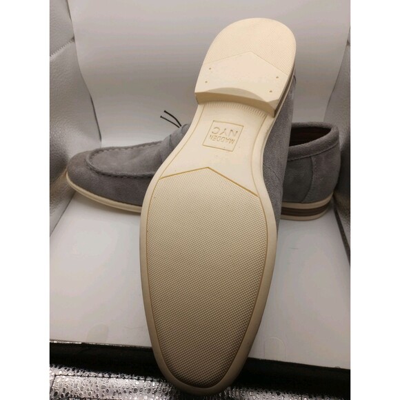 NEW Nwt Madden NYC Slip On Sz 9 Penny Loafers Shoe Men's Gray Suede Look Leather - Picture 10 of 10
